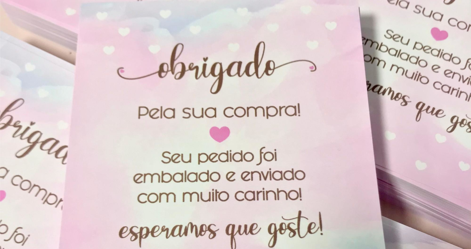 Cartões de Agradecimento “Obrigado pela sua Compra” - ML Paper