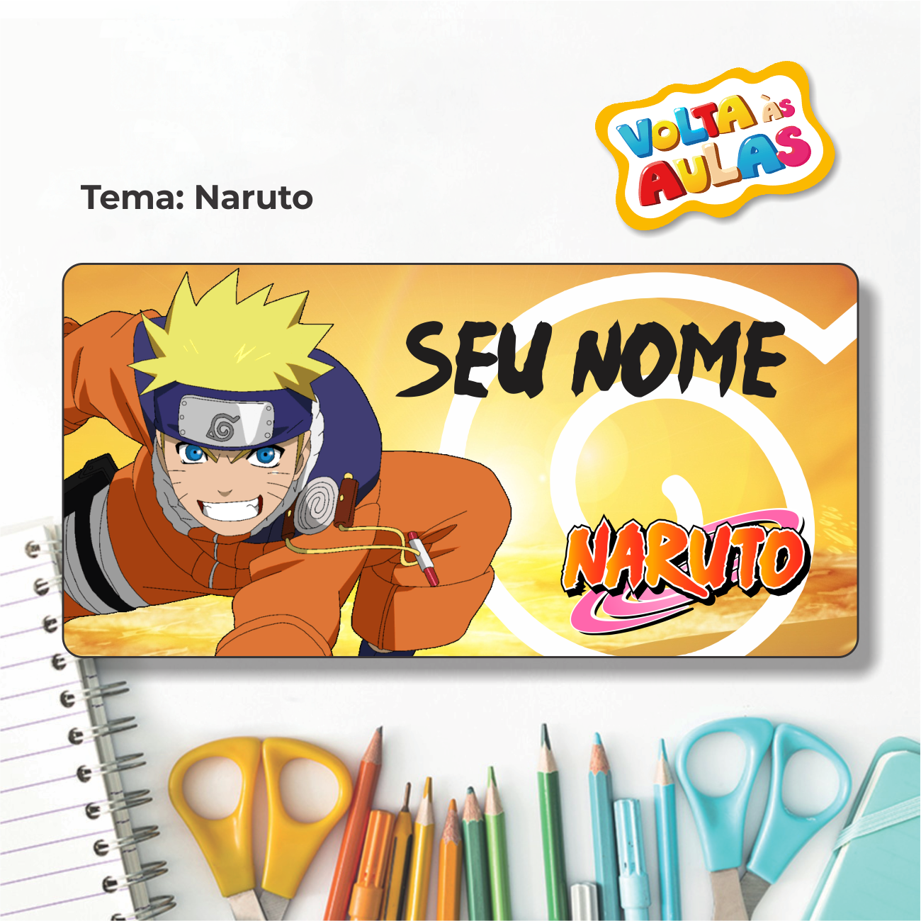 Etiqueta Escolar Personalizada - Naruto