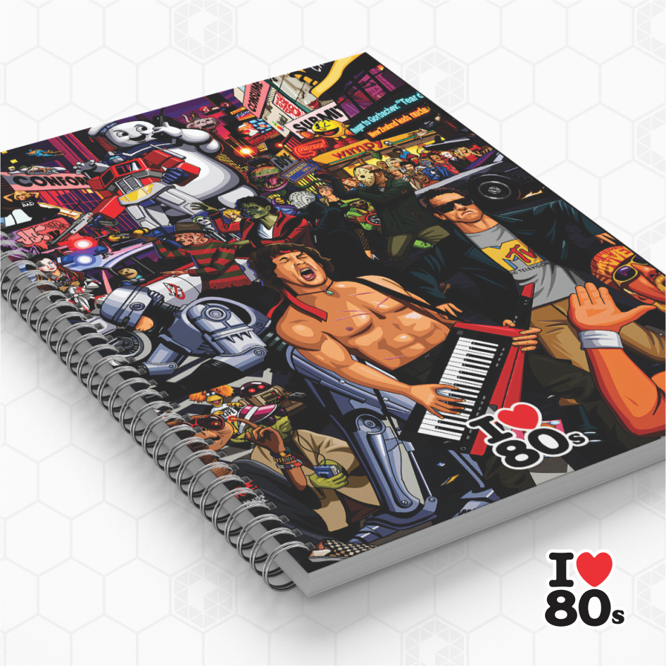 Caderno Personalizado - Retro Movies Anos 80