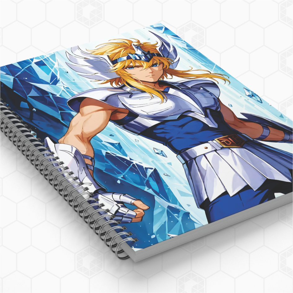 Cadernos Personalizados - Cavaleiros do Zodíaco - Hyoga de Cisne