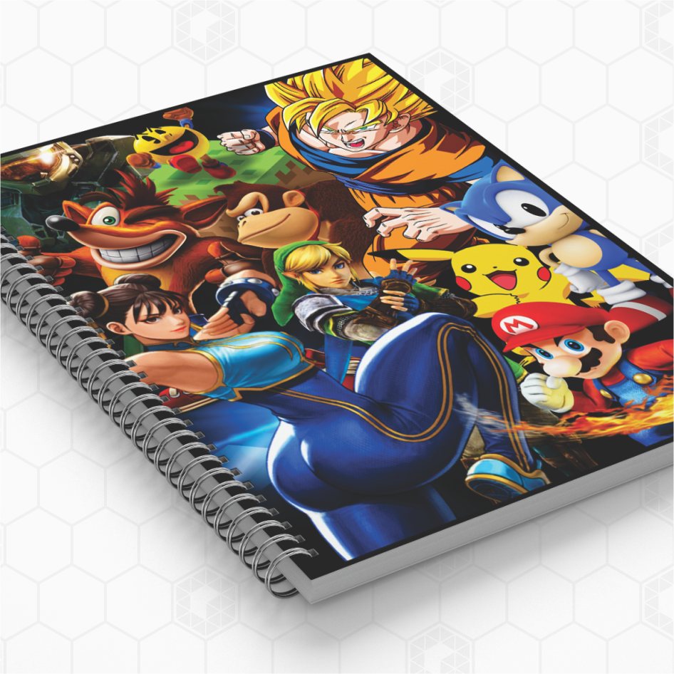 Cadernos Personalizados - Gamer - Personagens