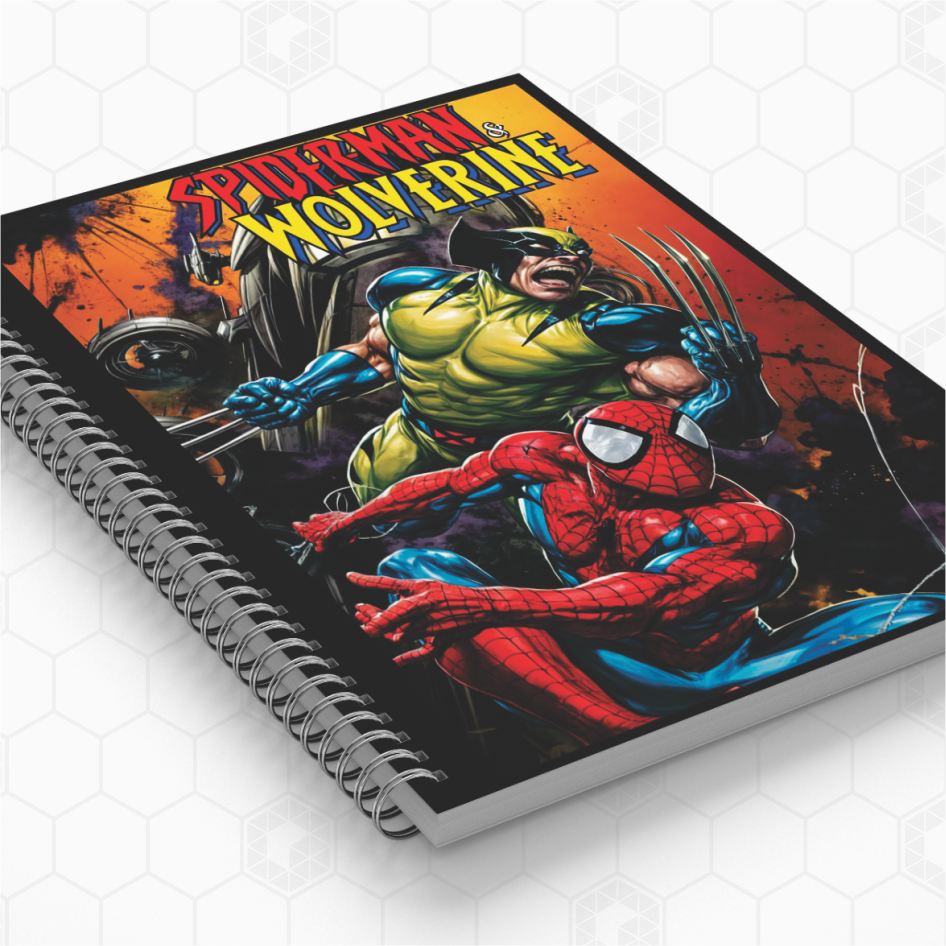 Cadernos Personalizados - Homem Aranha e Wolverine