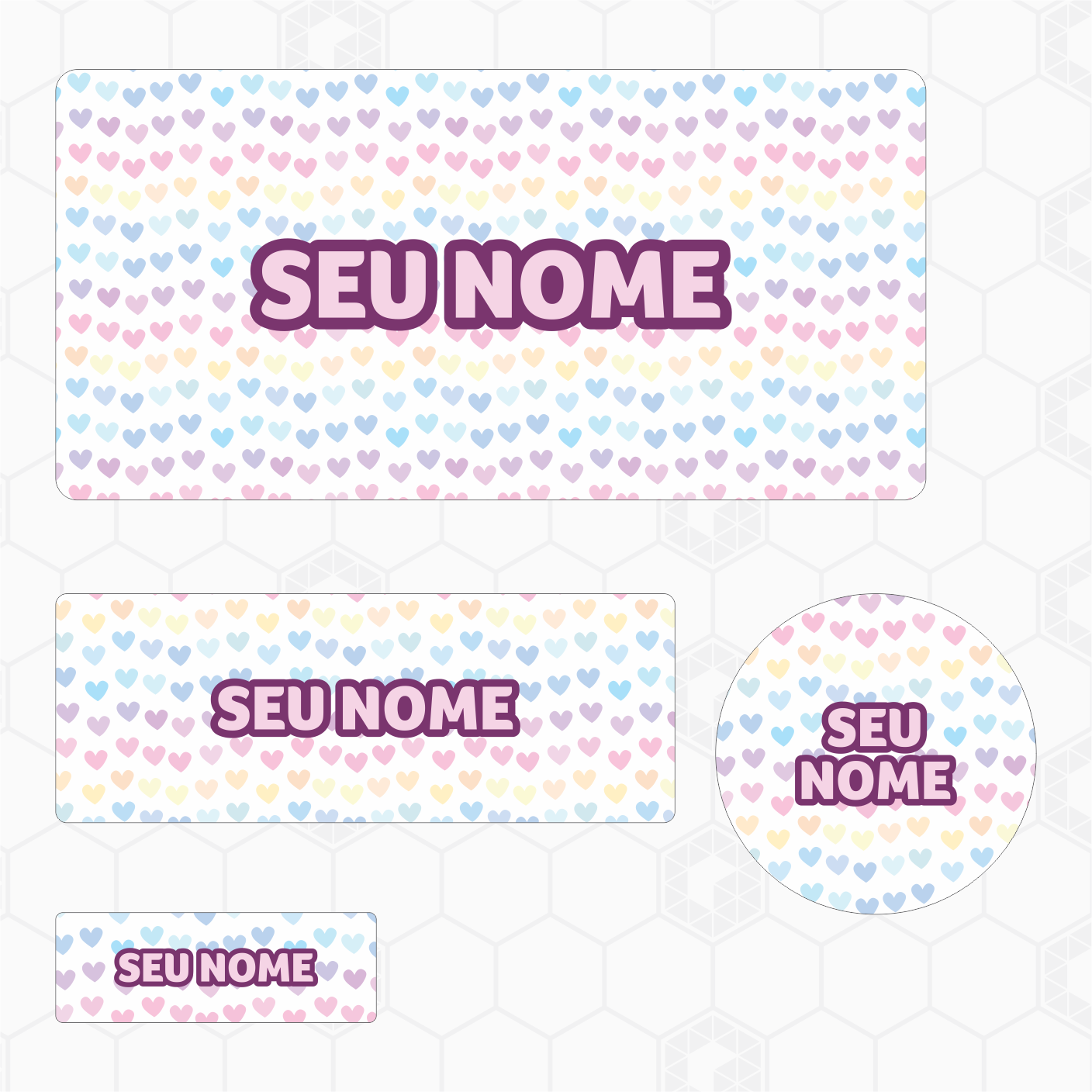 Etiquetas Escolares - Corações 01