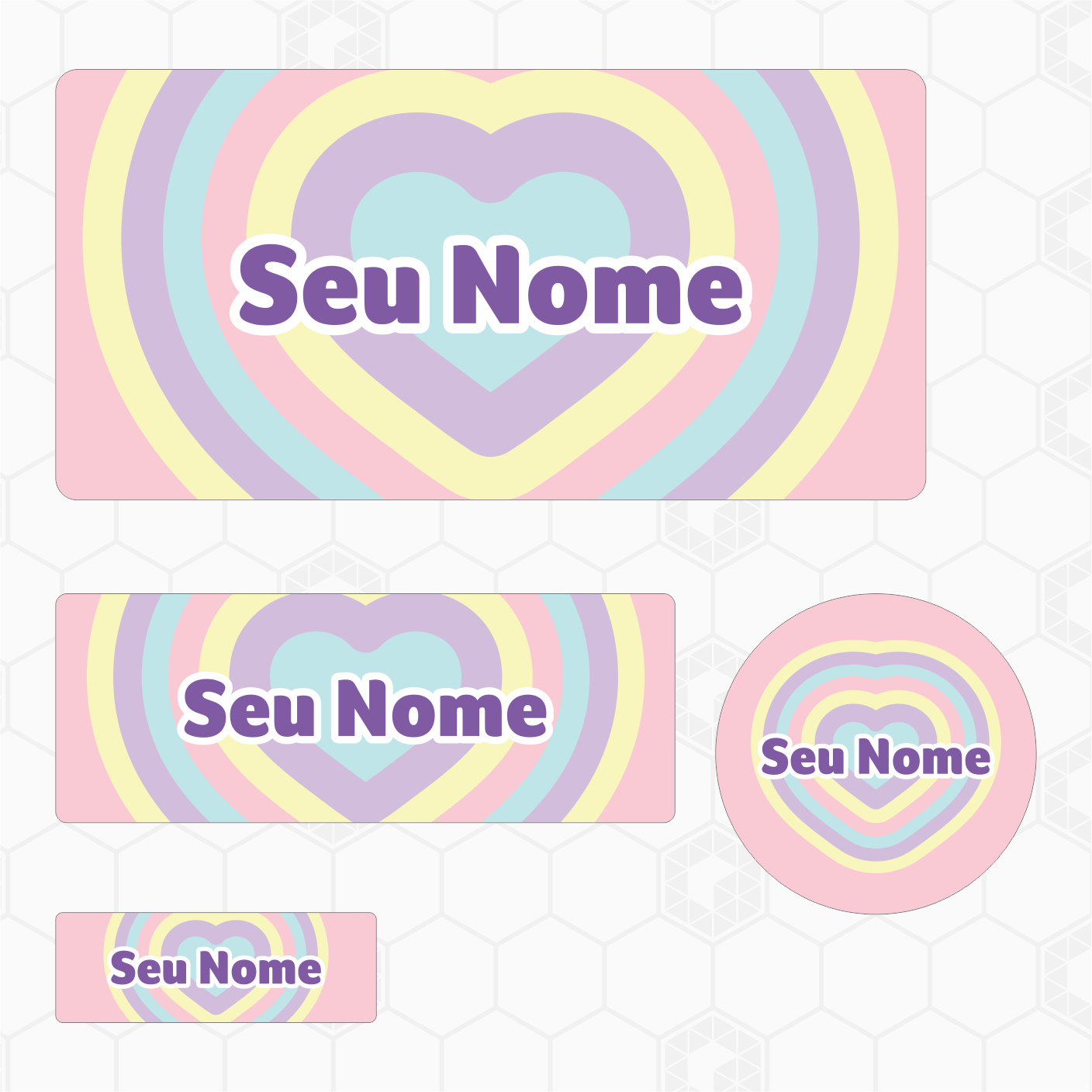 Etiquetas Escolares - Corações 02