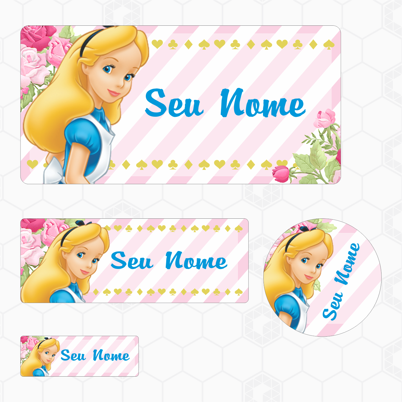 Etiquetas Escolares - Disney - Alice no País das Maravilhas