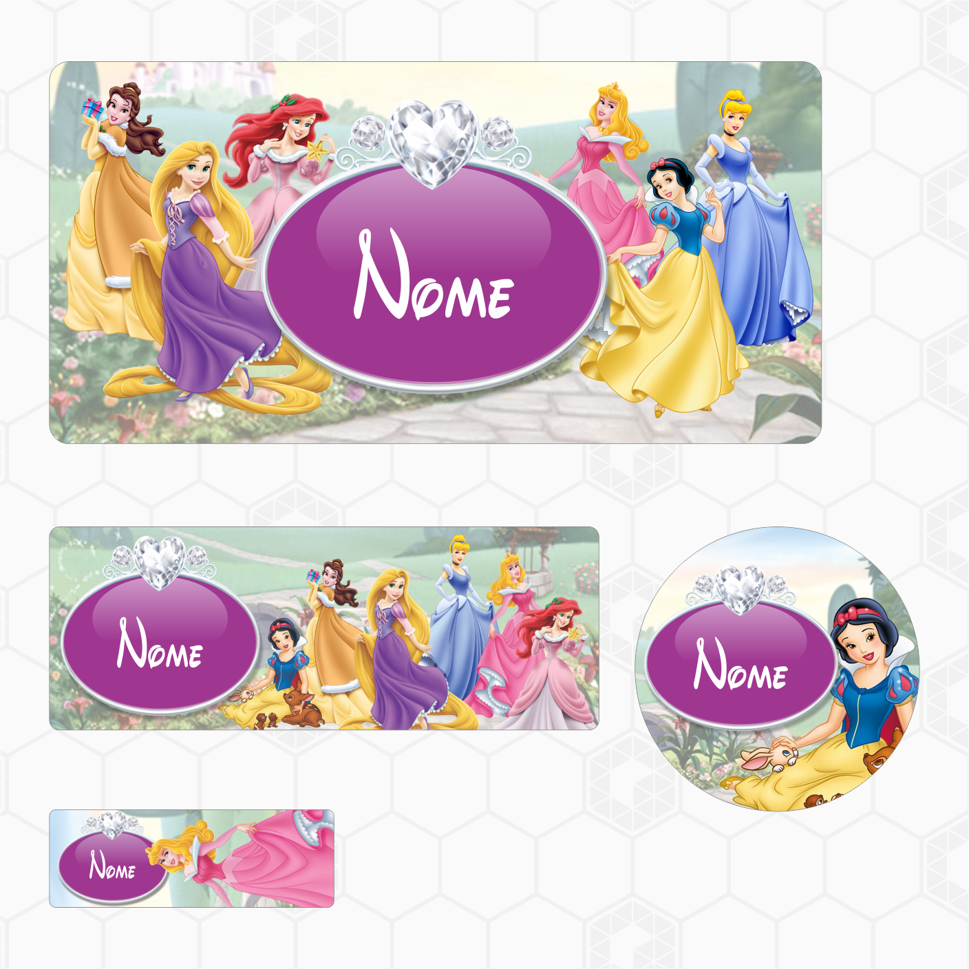 Etiquetas Escolares - Disney - Princesas