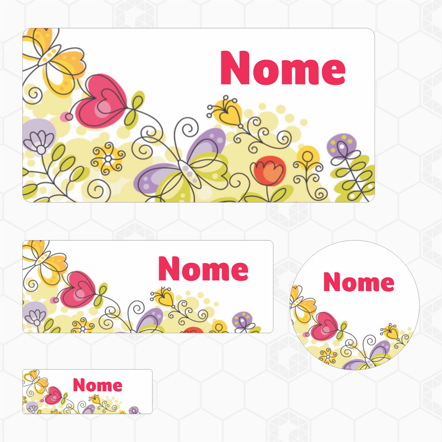 Etiquetas Escolares - Flores