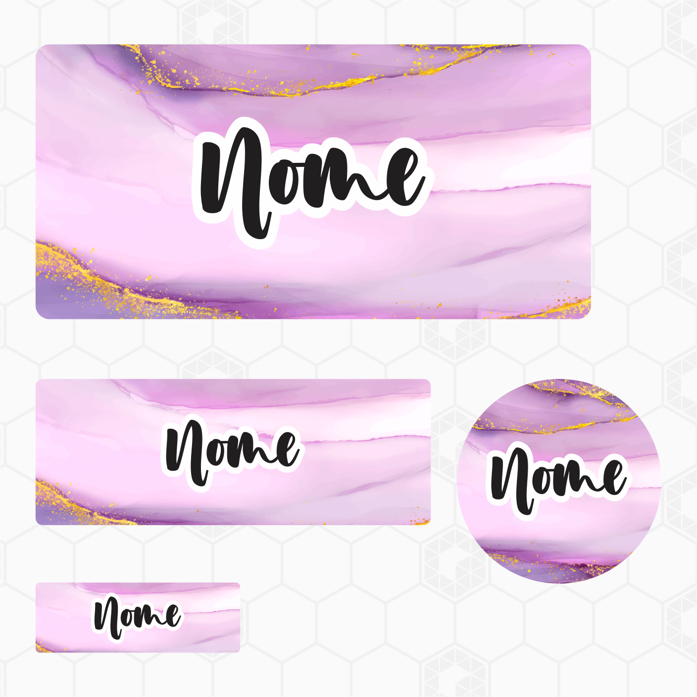 Etiquetas Escolares - Marmore Lilás