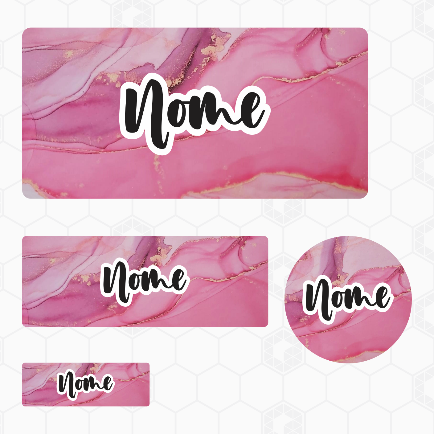 Etiquetas Escolares - Marmore Rosa