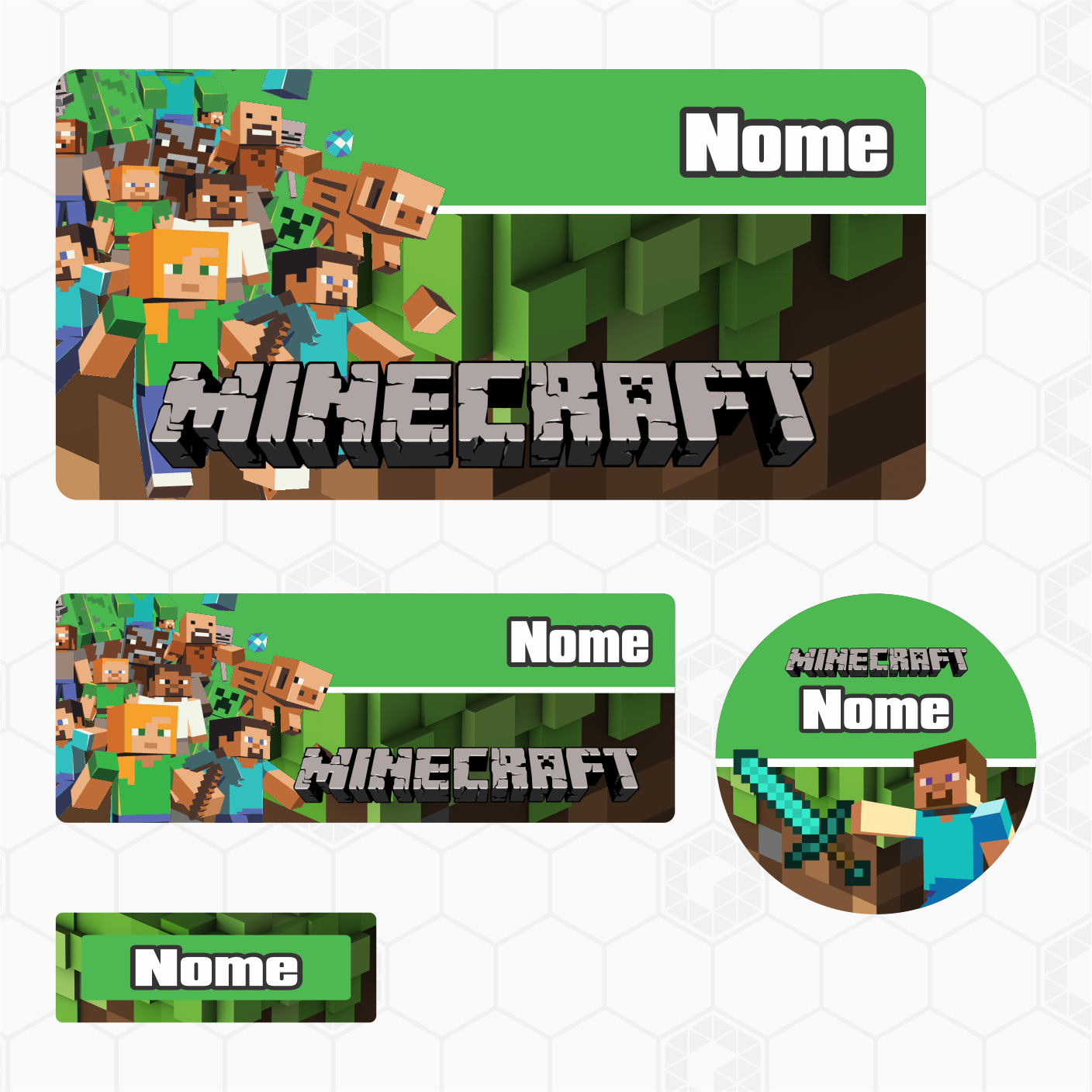 Etiquetas Escolares - Minecraft
