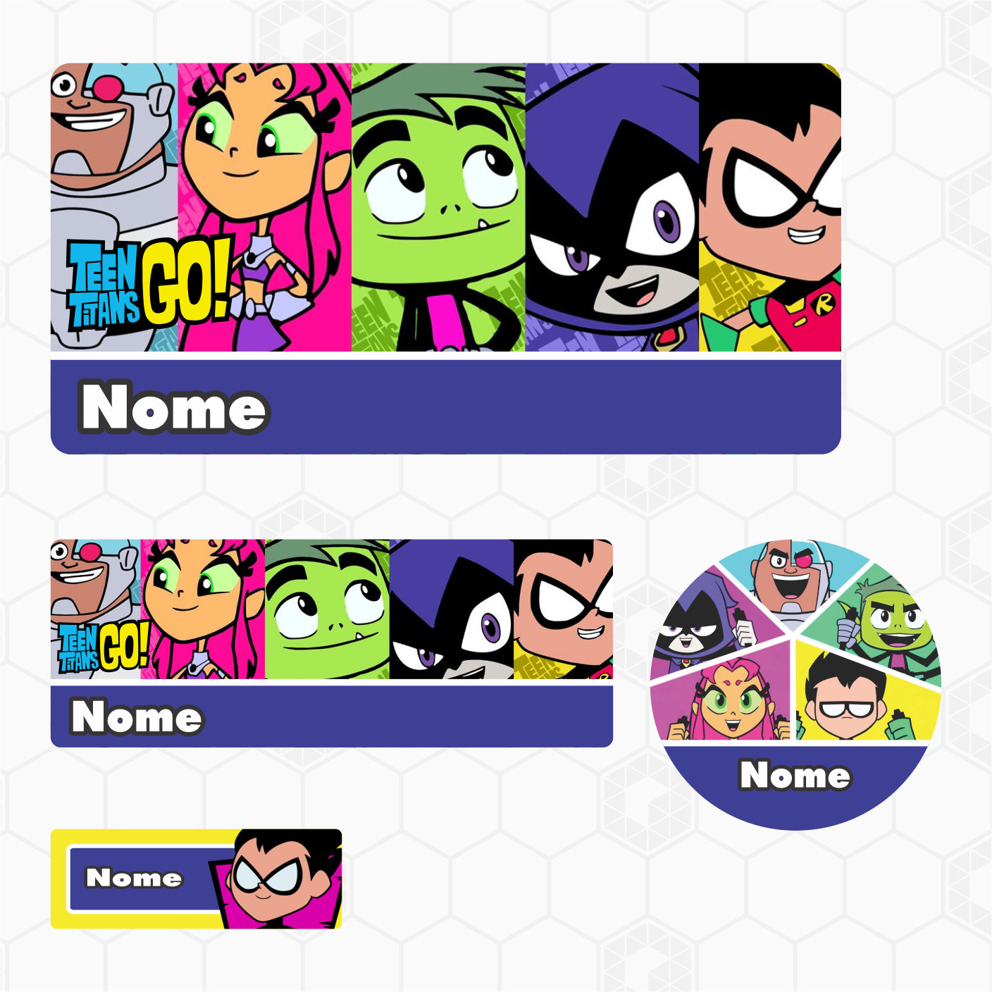 Etiquetas Escolares - Os Jovens Titãns