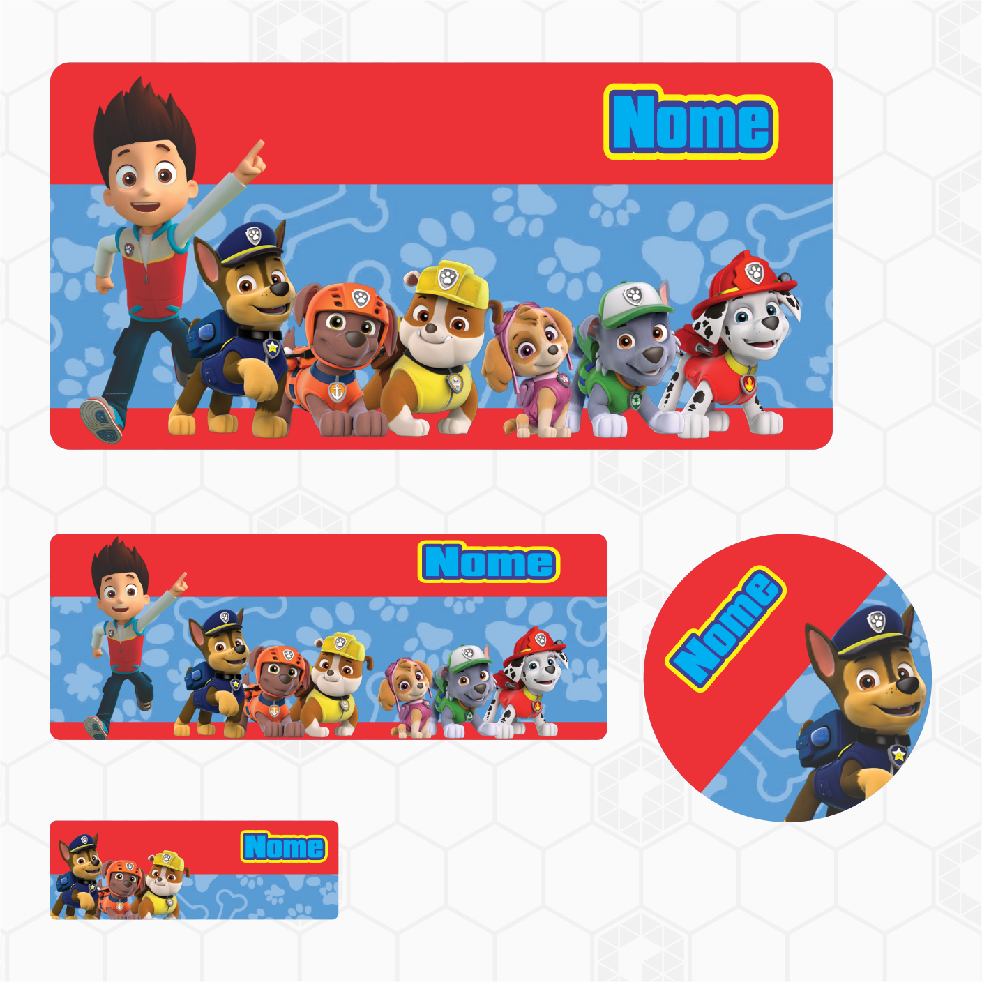 Etiquetas Escolares - Patrulha Canina