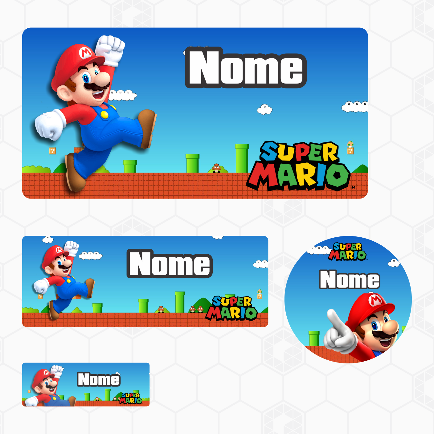 Etiquetas Escolares - Super Mário