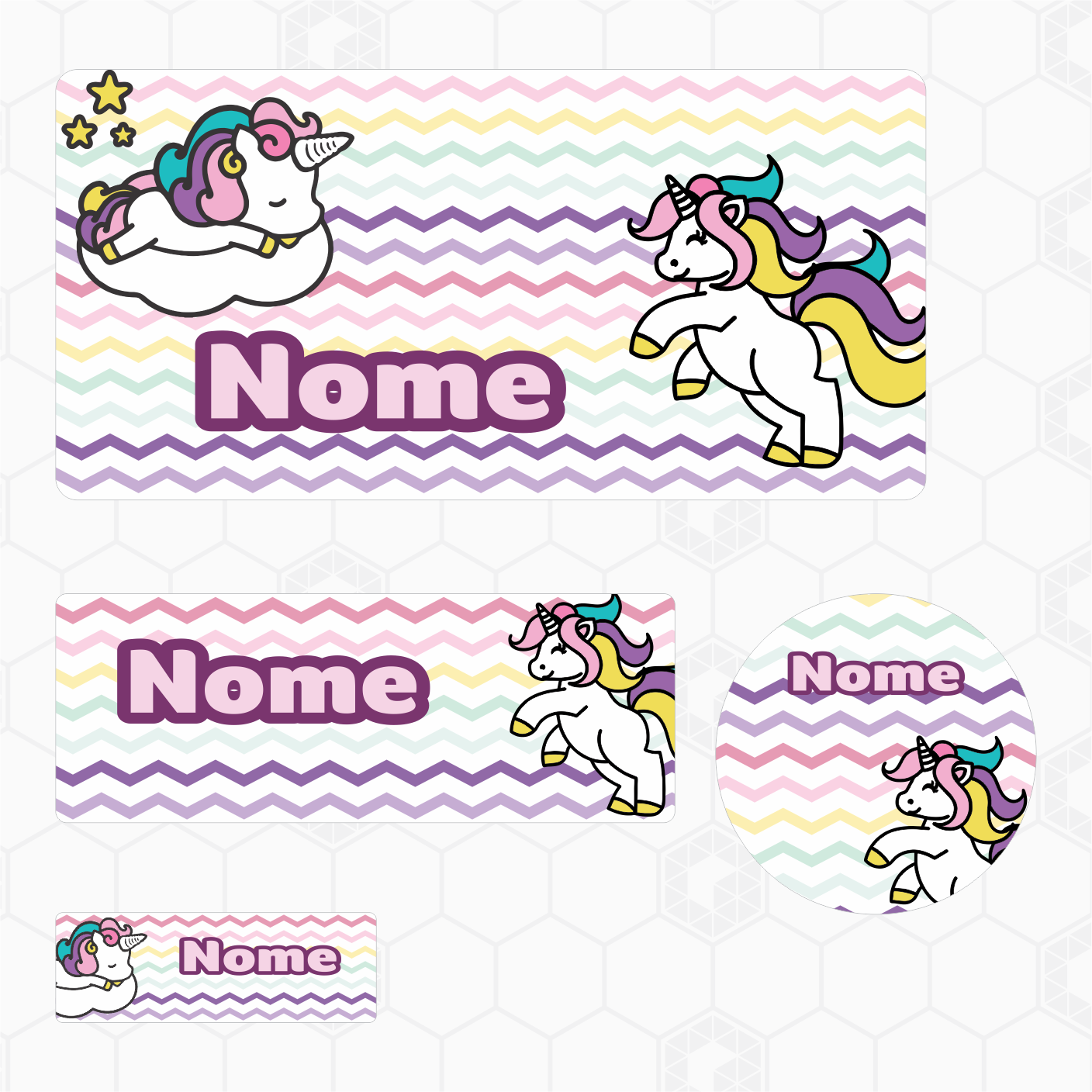 Etiquetas Escolares - Unicórnio