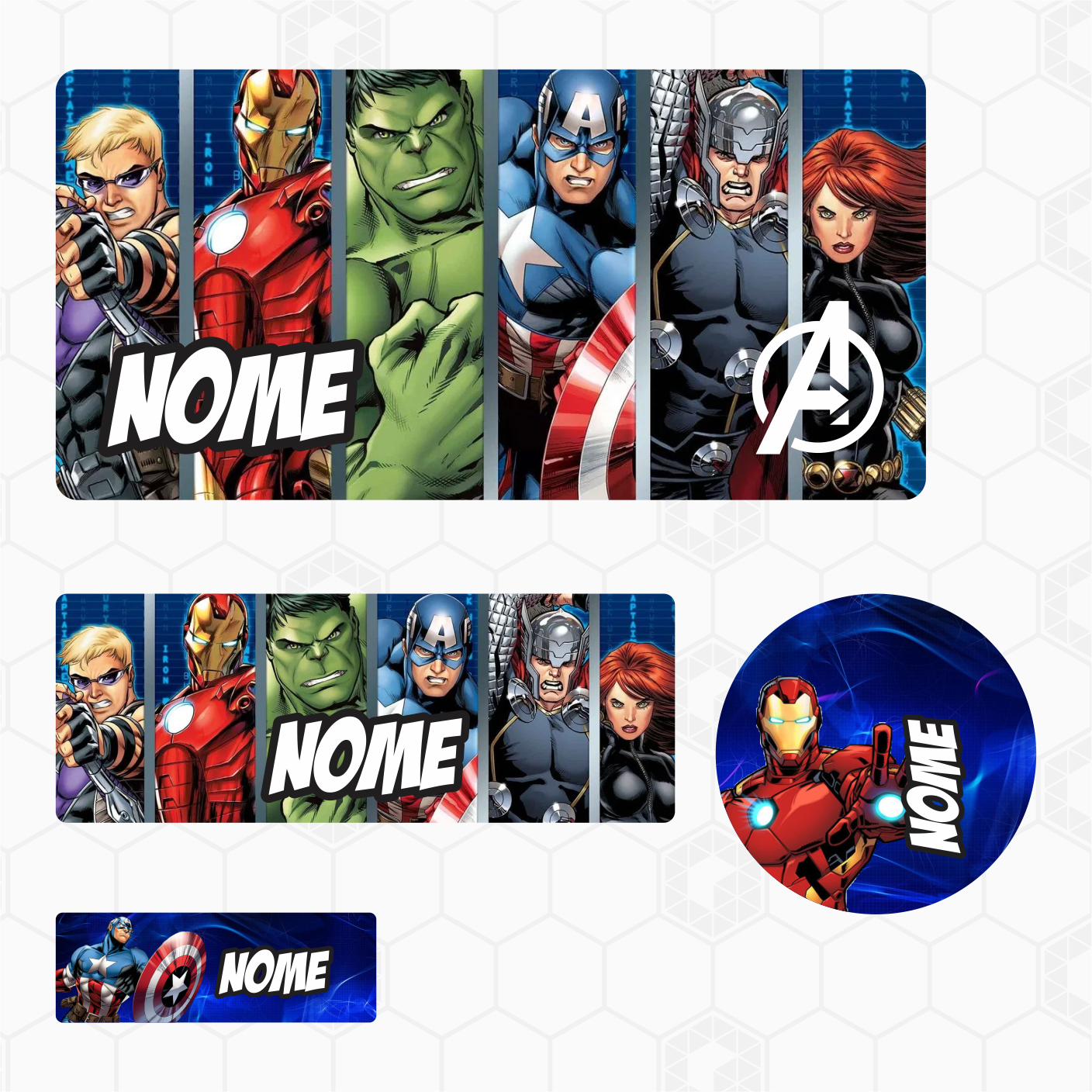 Etiquetas Escolares Vingadores