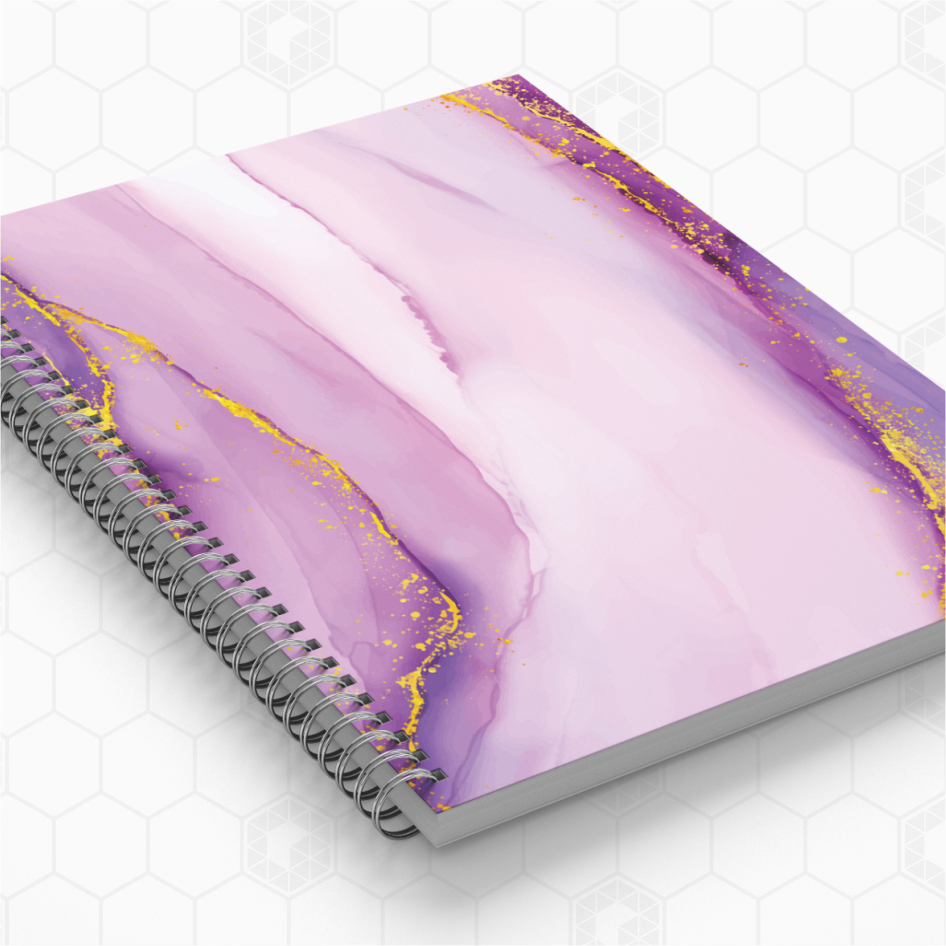 Caderno Personalizado - Marmorizado Rosa